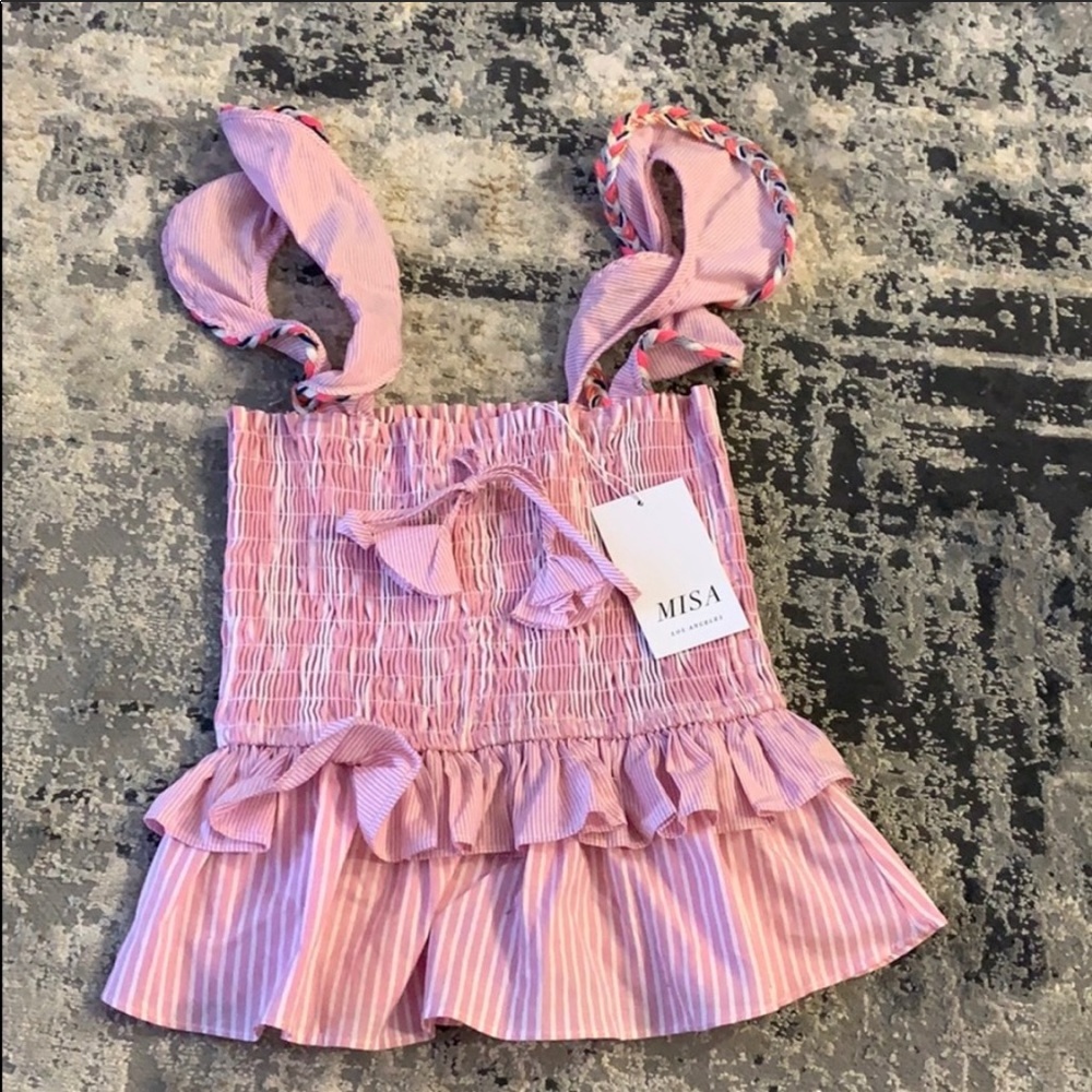 Misa Los Angeles pink/white strip summer top!